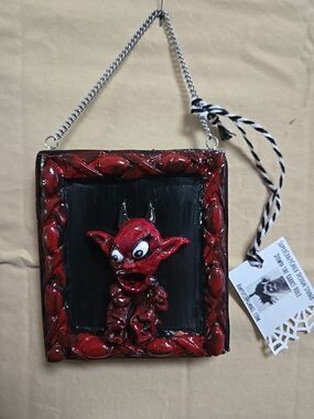 OOAK Creepy Oddity Dark Art Sculpt Baby Demon Devil Satan Jr. Creature Ornament